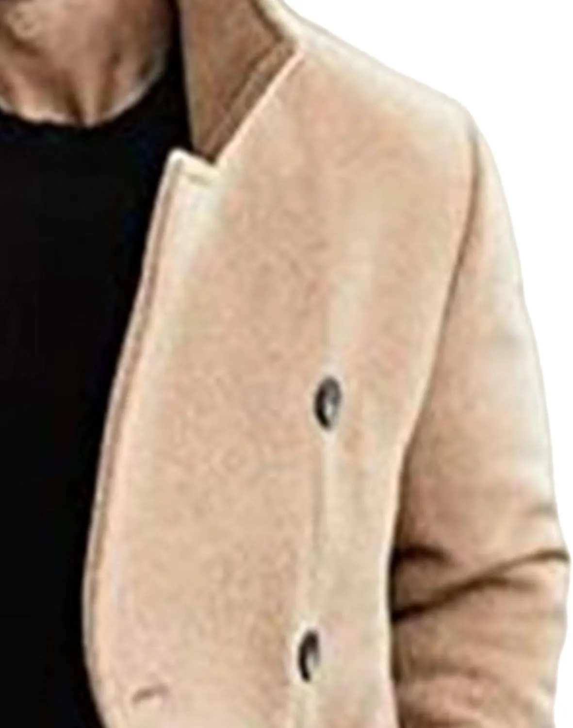 Men's Warm Long Pea Coat Slim Fit Double Breasted Overcoat Winter Wool Blend Trench Business Coats