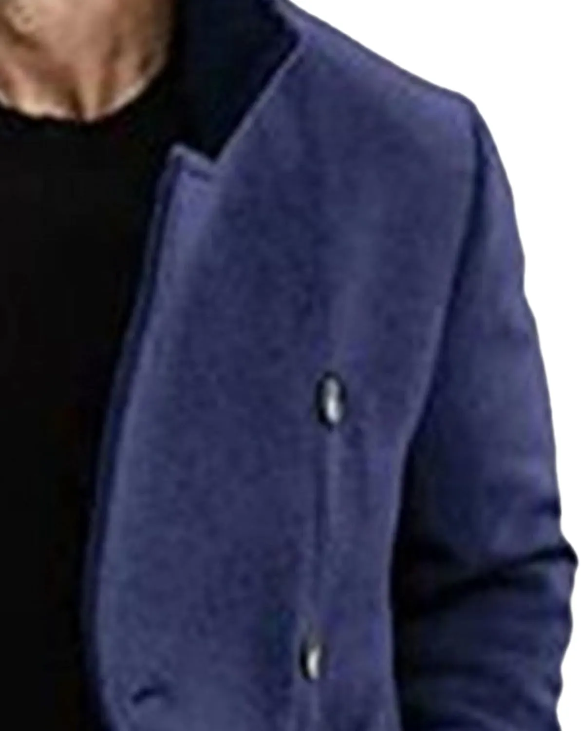 Men's Warm Long Pea Coat Slim Fit Double Breasted Overcoat Winter Wool Blend Trench Business Coats