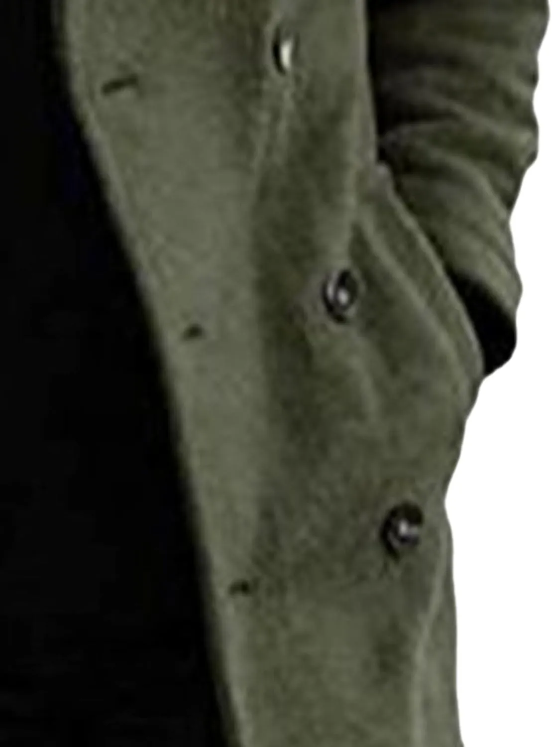 Men's Warm Long Pea Coat Slim Fit Double Breasted Overcoat Winter Wool Blend Trench Business Coats