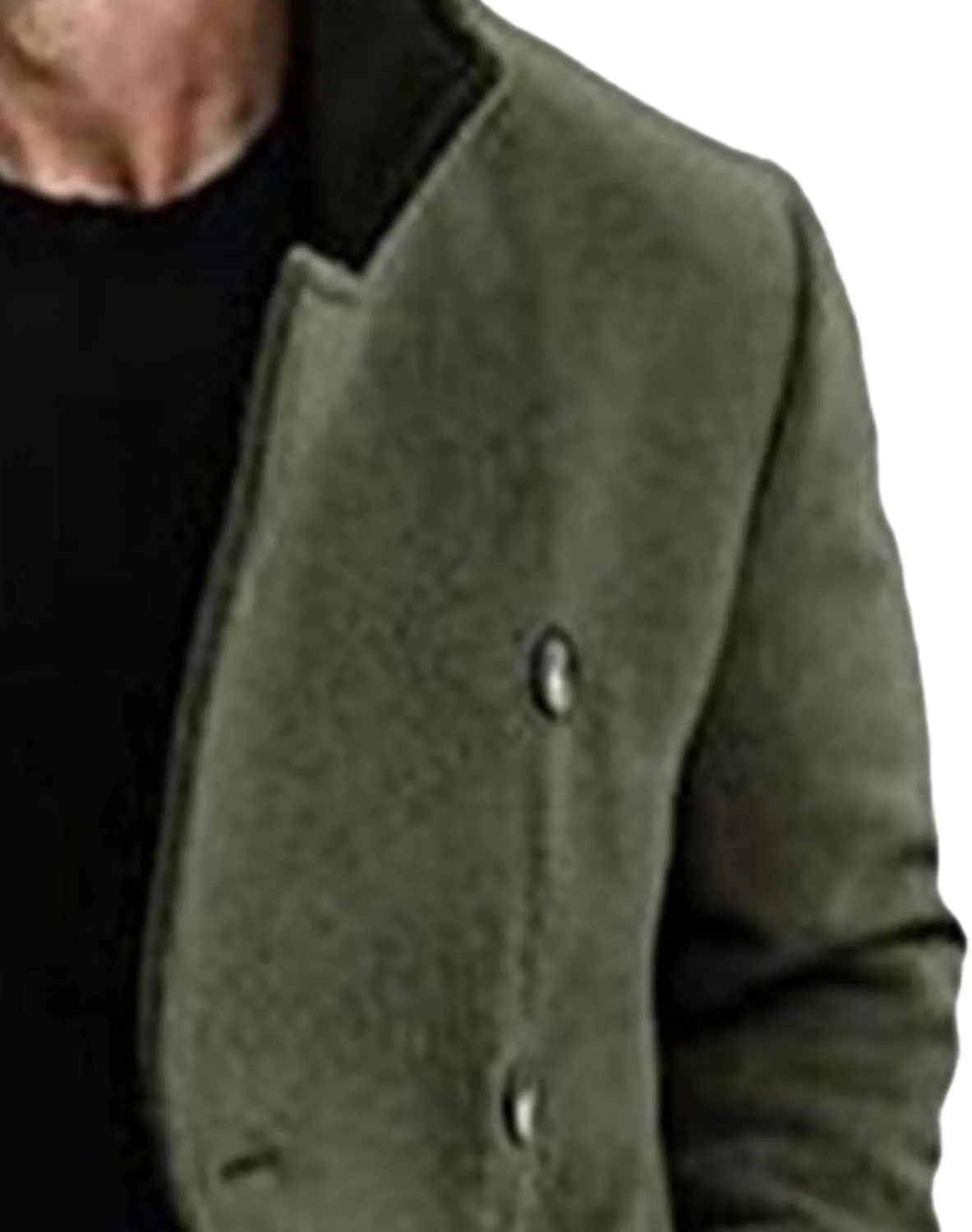 Men's Warm Long Pea Coat Slim Fit Double Breasted Overcoat Winter Wool Blend Trench Business Coats