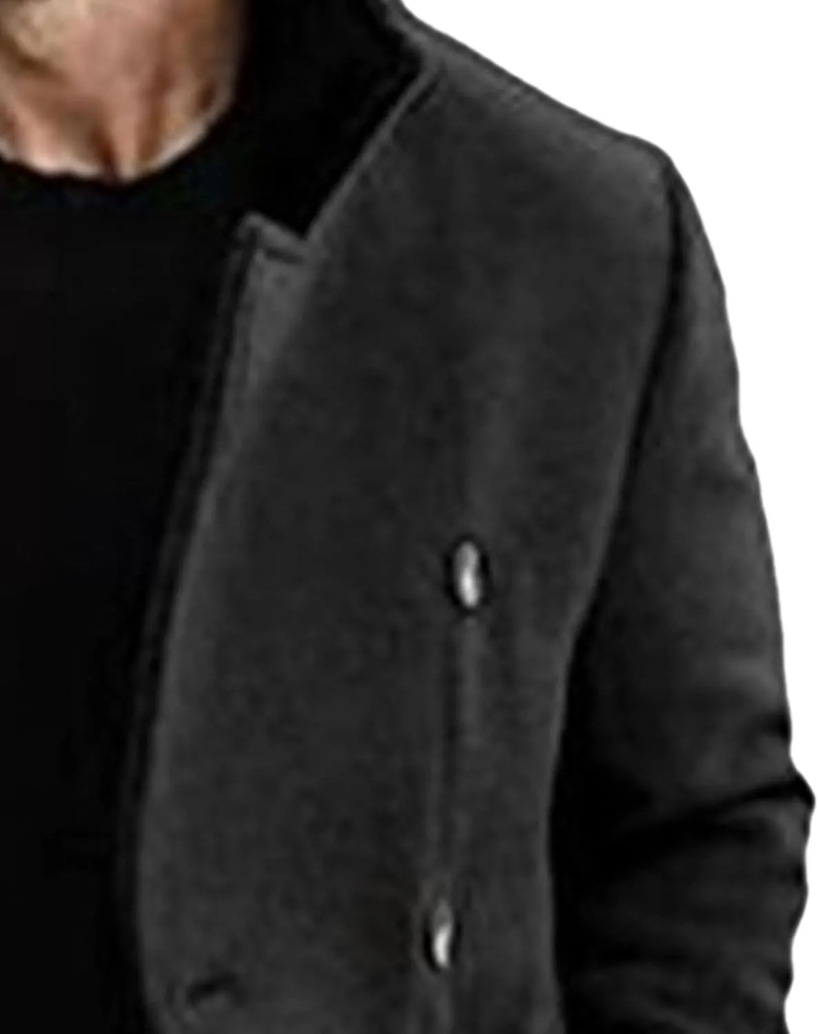 Men's Warm Long Pea Coat Slim Fit Double Breasted Overcoat Winter Wool Blend Trench Business Coats