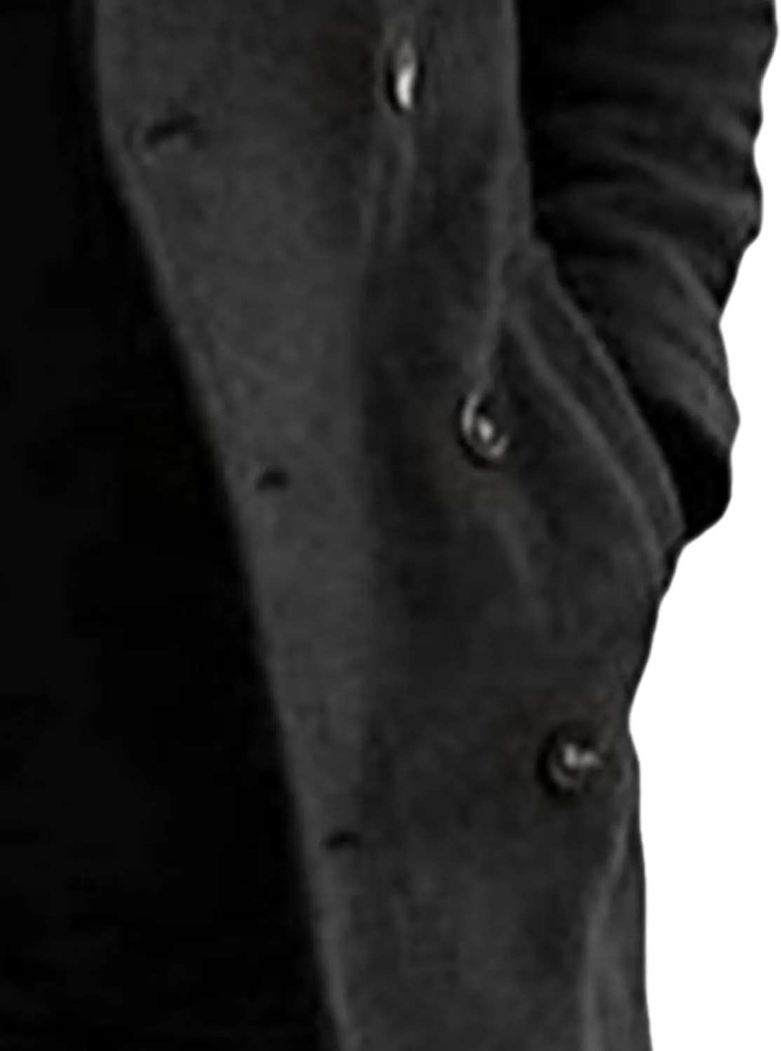Men's Warm Long Pea Coat Slim Fit Double Breasted Overcoat Winter Wool Blend Trench Business Coats