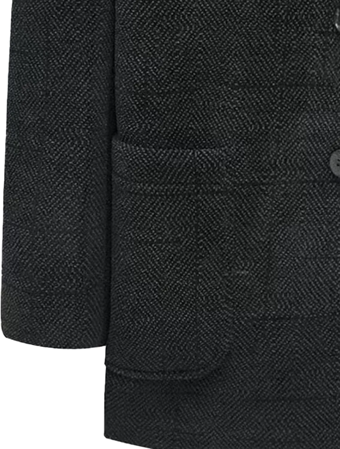 Men's Winter Cashmere Wool Topcoat Fur Collar Winter Casual Jacket Outwear Fleece Lined 2 Buttons Wool Trench
