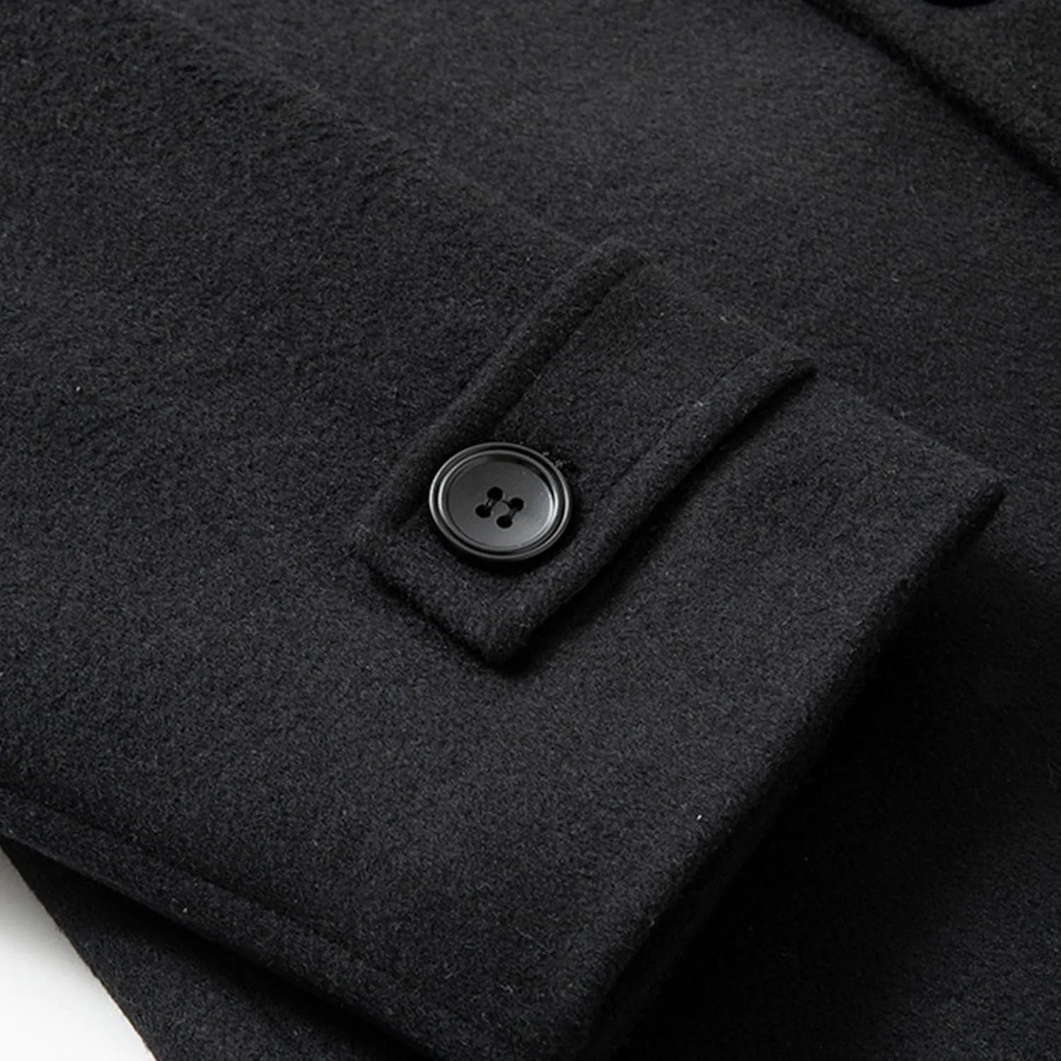Men's Winter Lapel Peacoat Casual Long Double Breasted Overcoat Classic Wool Male Long Sleeve Trench Coat