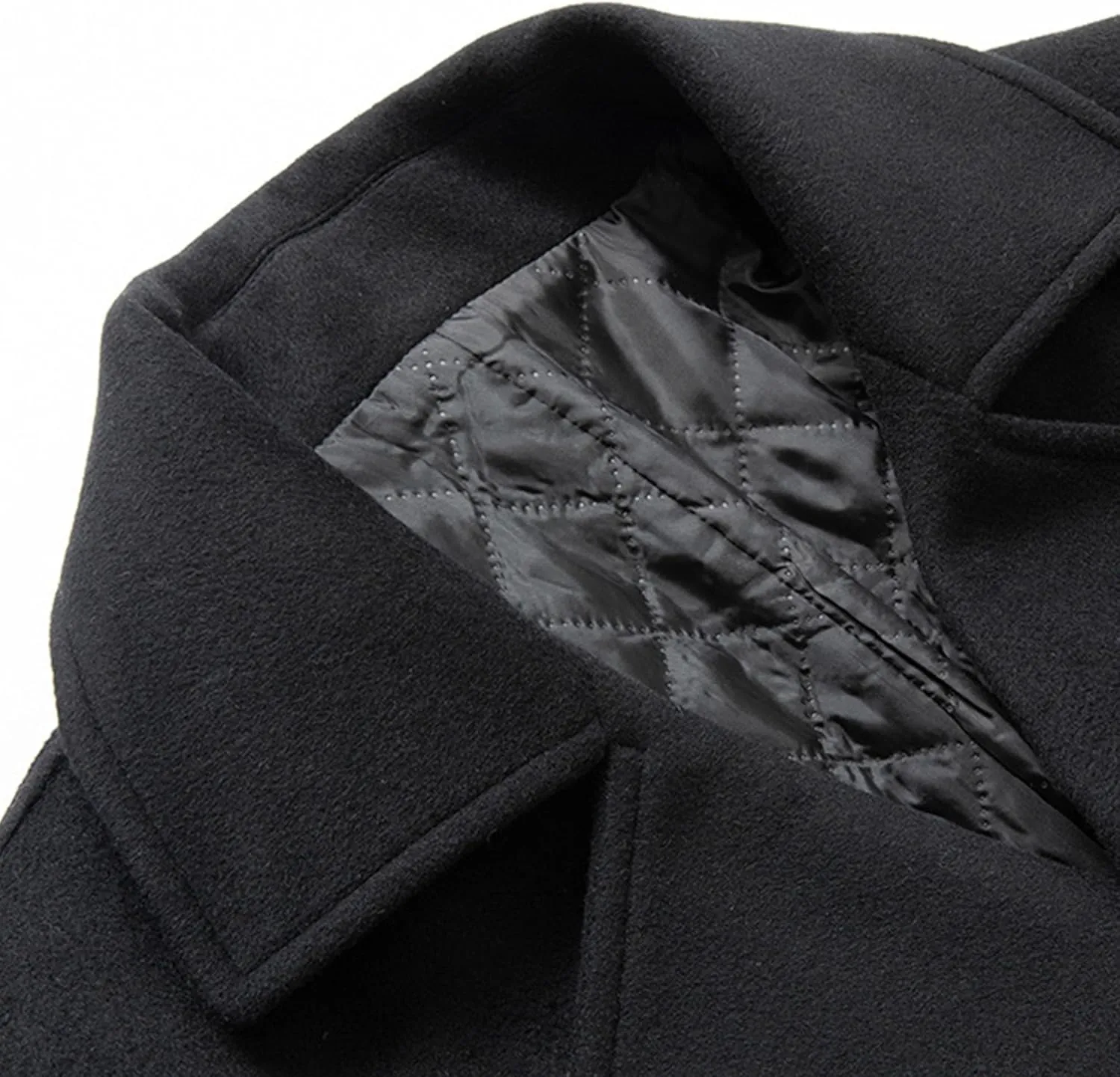 Men's Winter Lapel Peacoat Casual Long Double Breasted Overcoat Classic Wool Male Long Sleeve Trench Coat