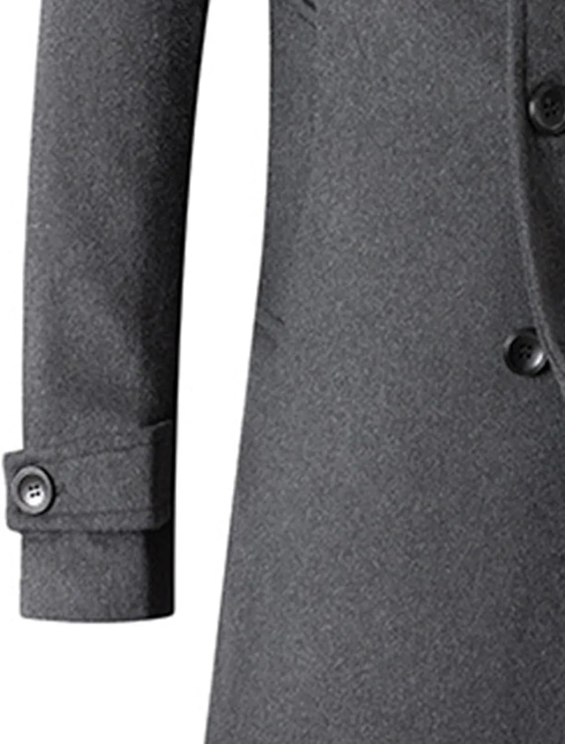 Men's Winter Lapel Peacoat Casual Long Double Breasted Overcoat Classic Wool Male Long Sleeve Trench Coat