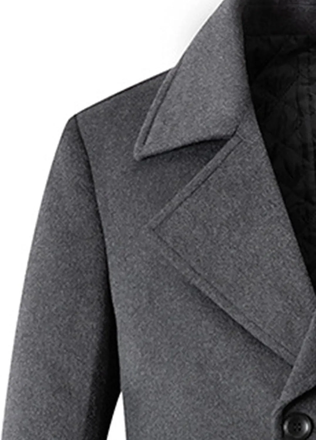 Men's Winter Lapel Peacoat Casual Long Double Breasted Overcoat Classic Wool Male Long Sleeve Trench Coat