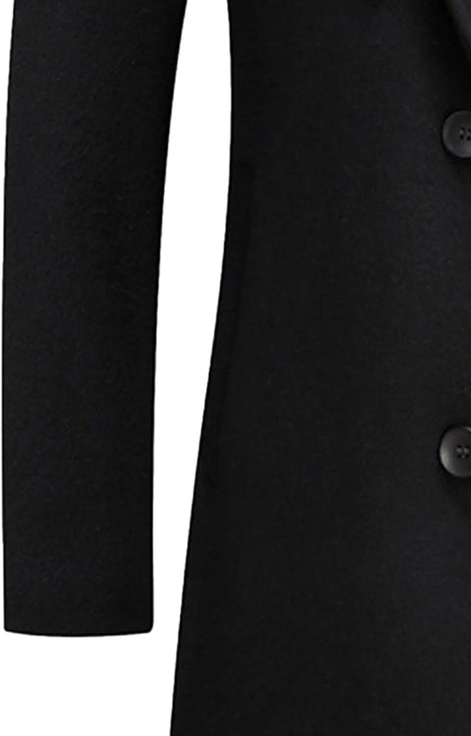 Men's Woollen Long Trench Hoodie Winter Wool Blend Jacket Overcoat Zip Up Top Coat Stylish Warm Pea Coats