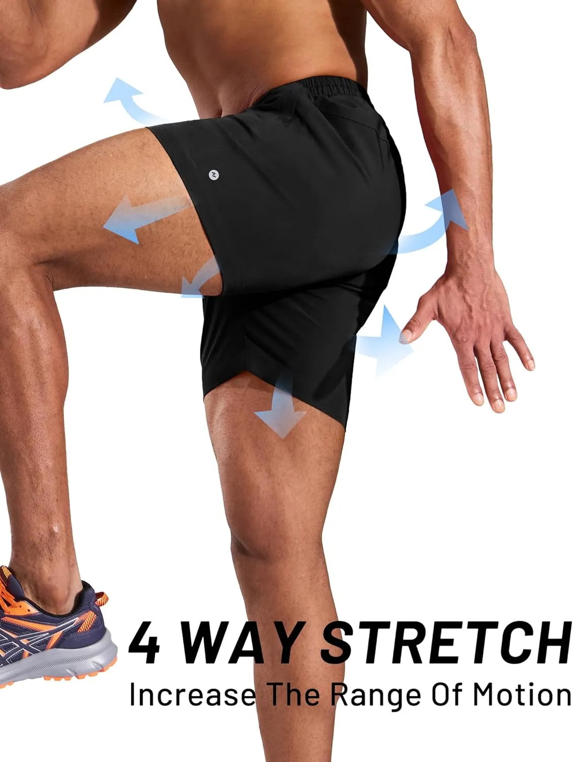 MIER Running Gym Shorts for Men 5 Inch Quick Dry Athletic Workout Shorts with Zipper Pockets, Elastic Waist, No Liner
