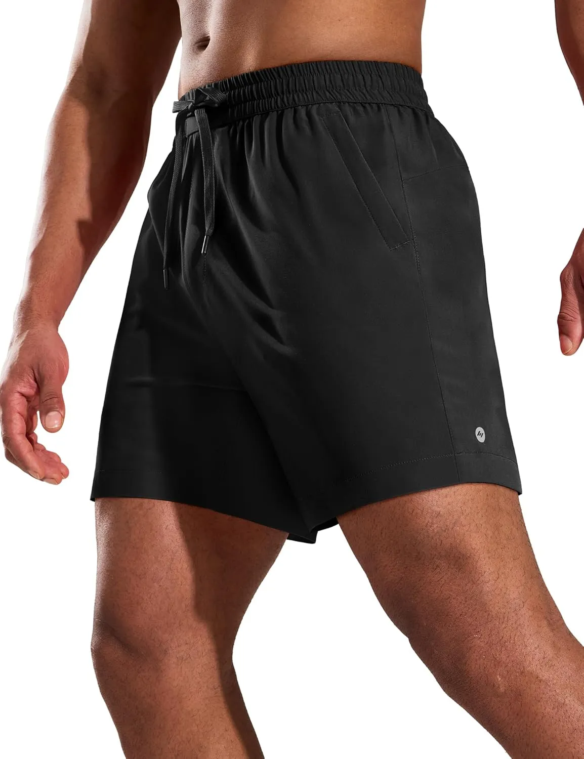 MIER Running Gym Shorts for Men 5 Inch Quick Dry Athletic Workout Shorts with Zipper Pockets, Elastic Waist, No Liner