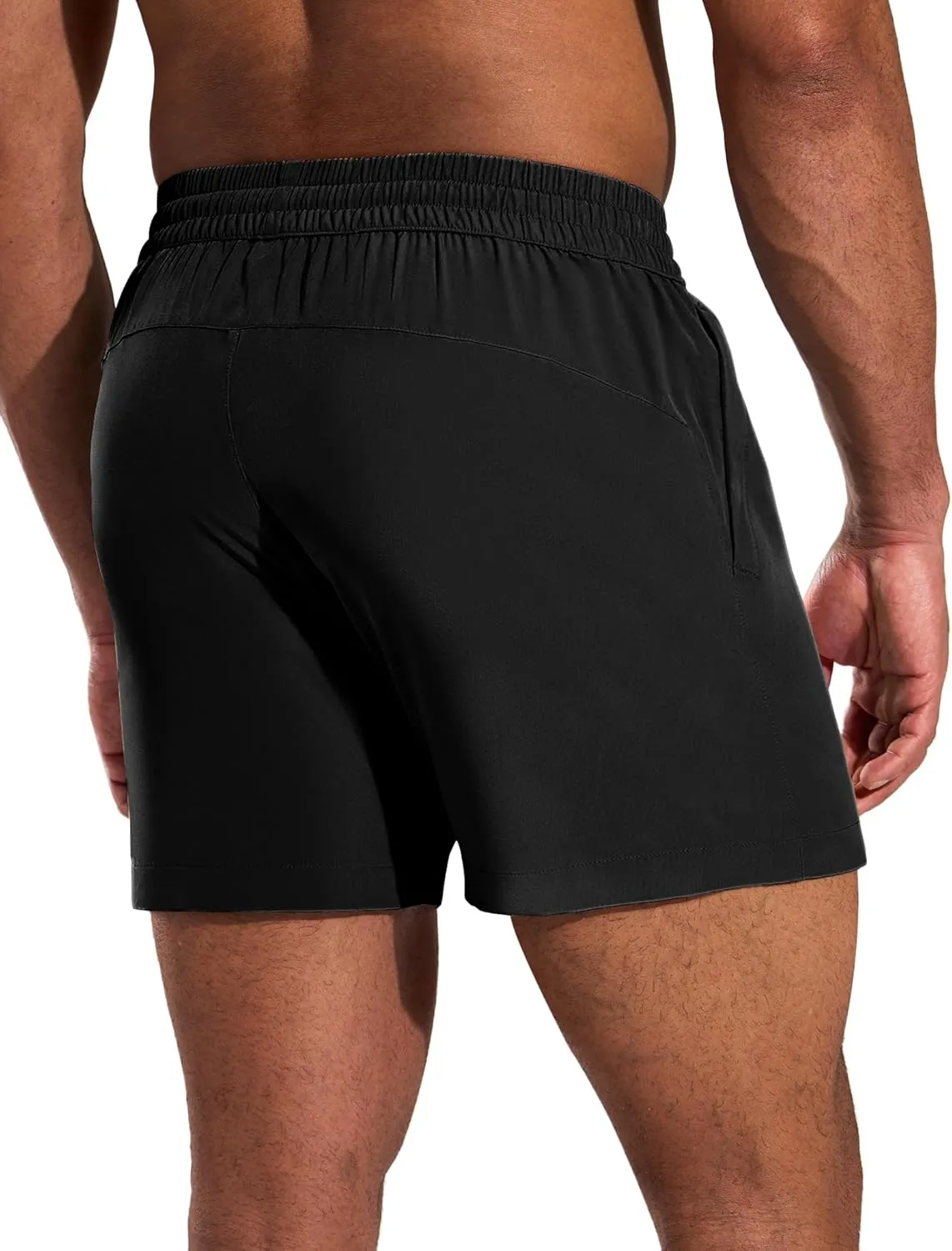 MIER Running Gym Shorts for Men 5 Inch Quick Dry Athletic Workout Shorts with Zipper Pockets, Elastic Waist, No Liner