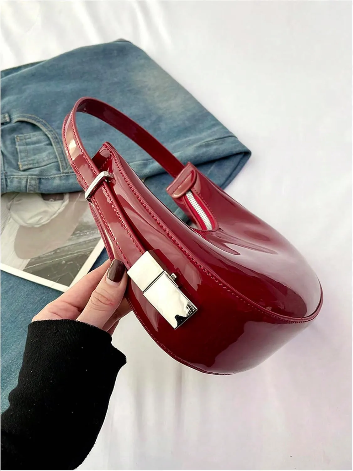 Milumia Women's Pu Leather Hobo Handbags Vintage Top Handle Satchel Small Bags