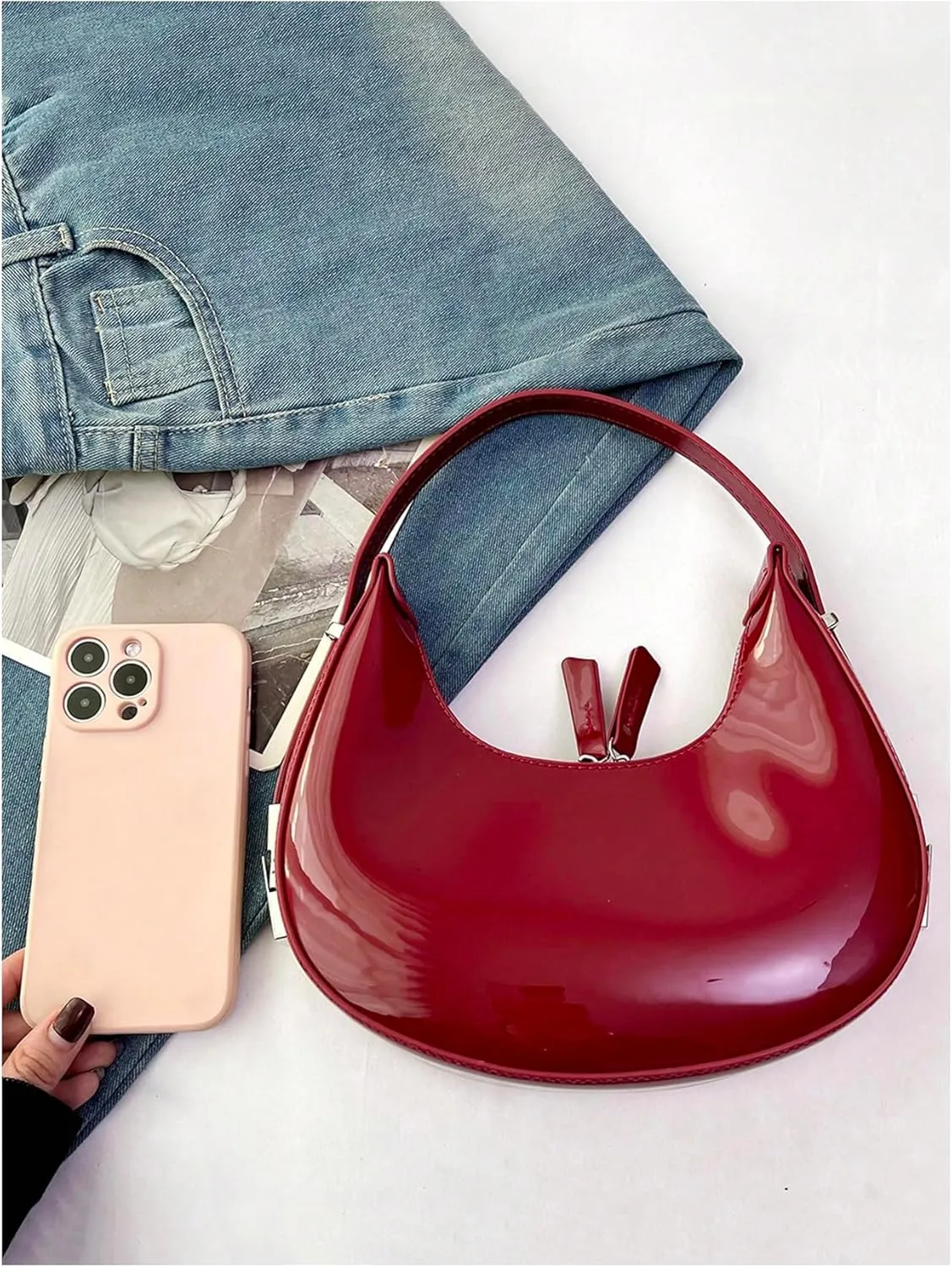 Milumia Women's Pu Leather Hobo Handbags Vintage Top Handle Satchel Small Bags