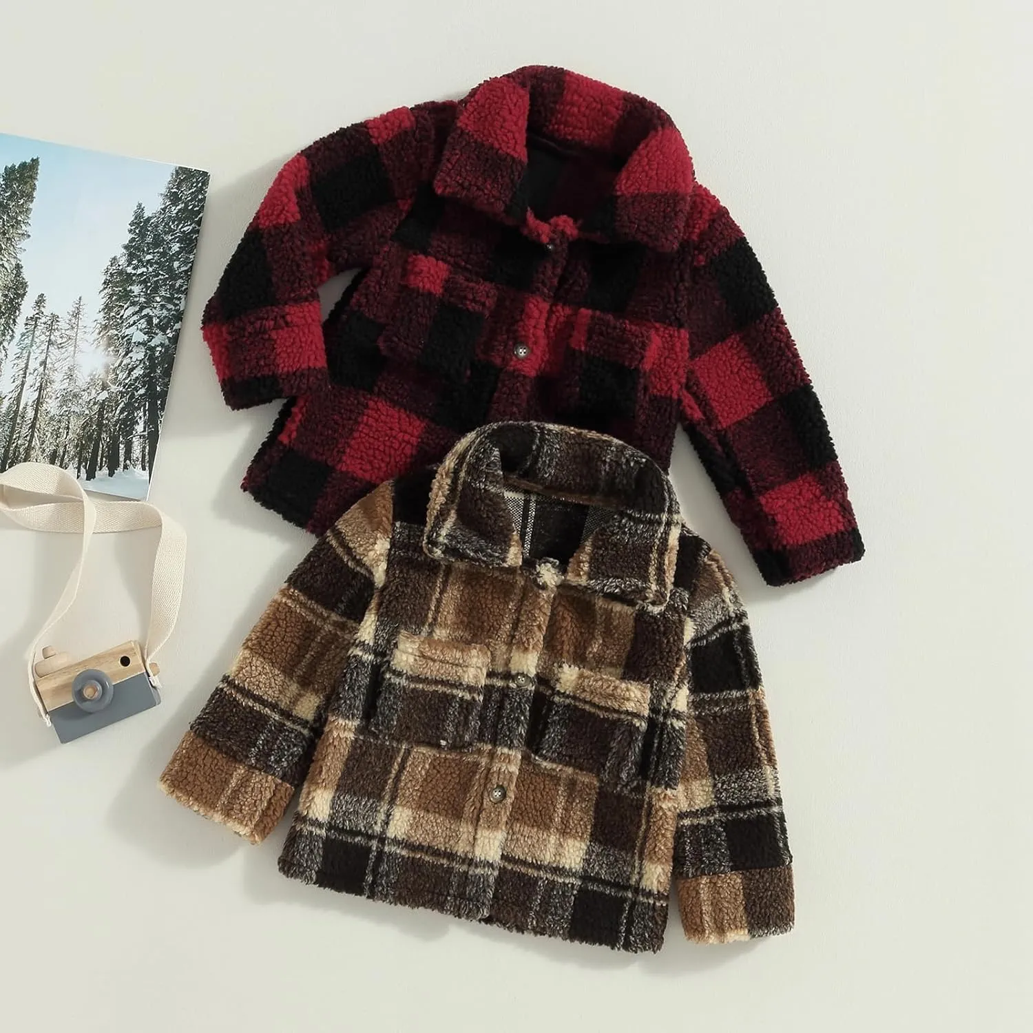 MoZiKQin Toddler Baby Boys Girls Wool Coat Winter Warm Double Breasted Trench Coat Kids Jacket Outwear Clothes