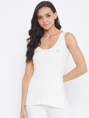 Neva Velveti Deep Scoop Neck Sleeveless Warmer/Thermal Upper for Women