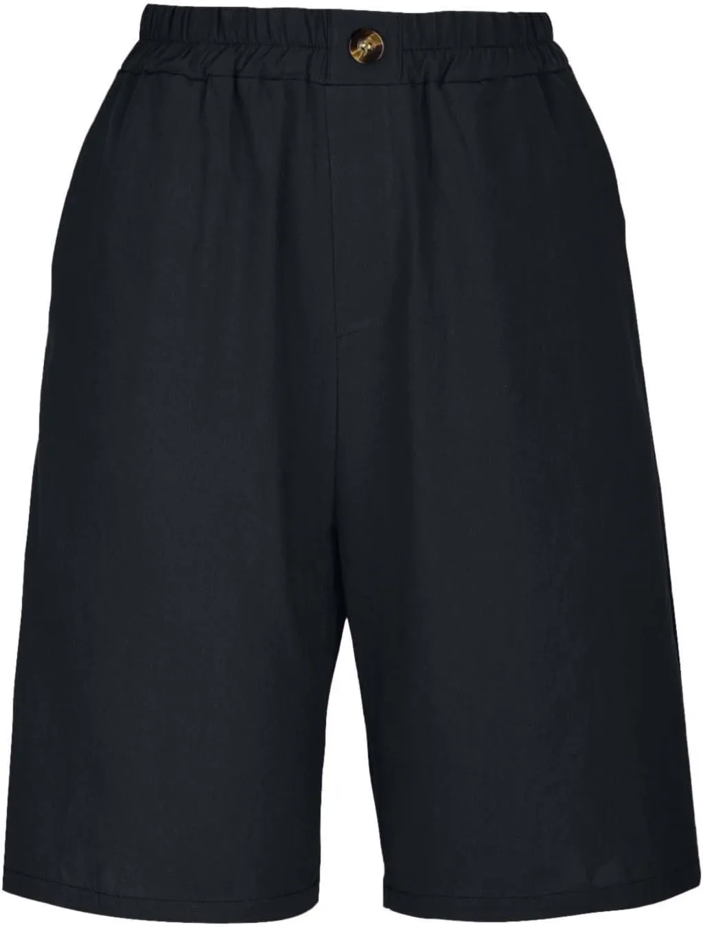 oiangi Linen Shorts for Women High Waisted Knee Length Bermuda Shorts Loose Casual Wide Leg Workout Short Pants with Pockets