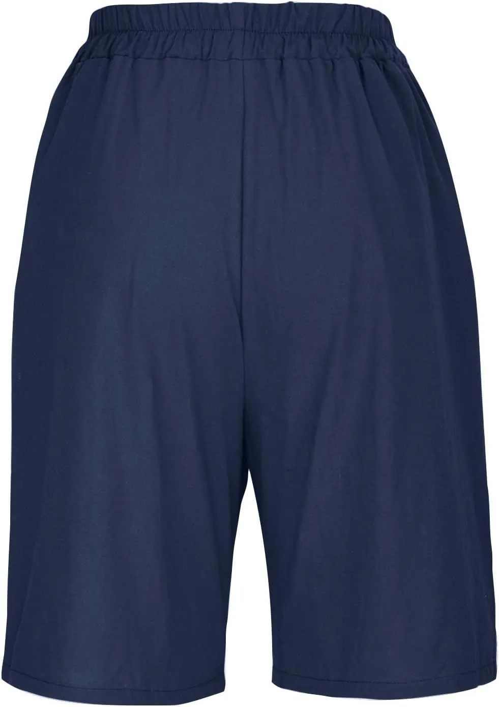 oiangi Linen Shorts for Women High Waisted Knee Length Bermuda Shorts Loose Casual Wide Leg Workout Short Pants with Pockets