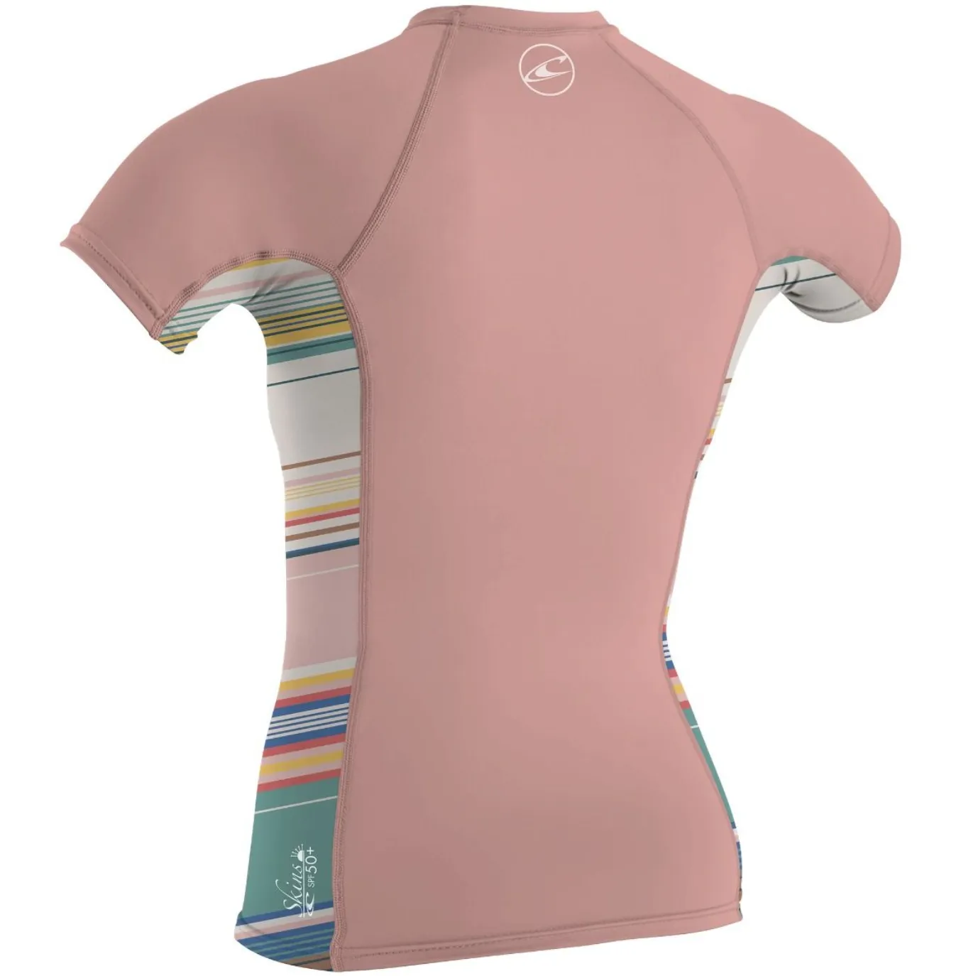 O'Neill Youth Premium Skins S/S Rash Vest - Peony/Baja Stripe/Peony