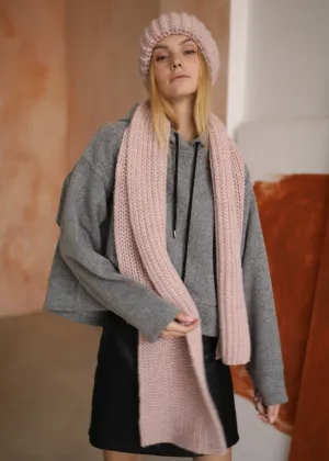 Oversized Alpaca Wool Scarf - Rose