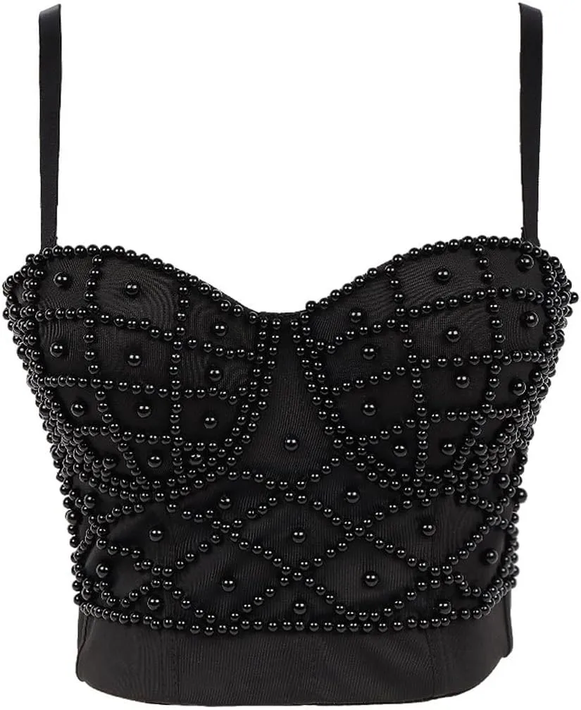 Pearl Camisole Vest Women Wear Beautiful Back Crop Short Strapless Top Camisole Vest