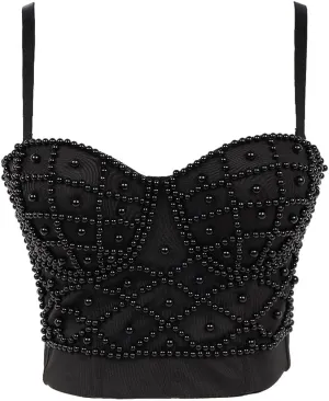 Pearl Camisole Vest Women Wear Beautiful Back Crop Short Strapless Top Camisole Vest