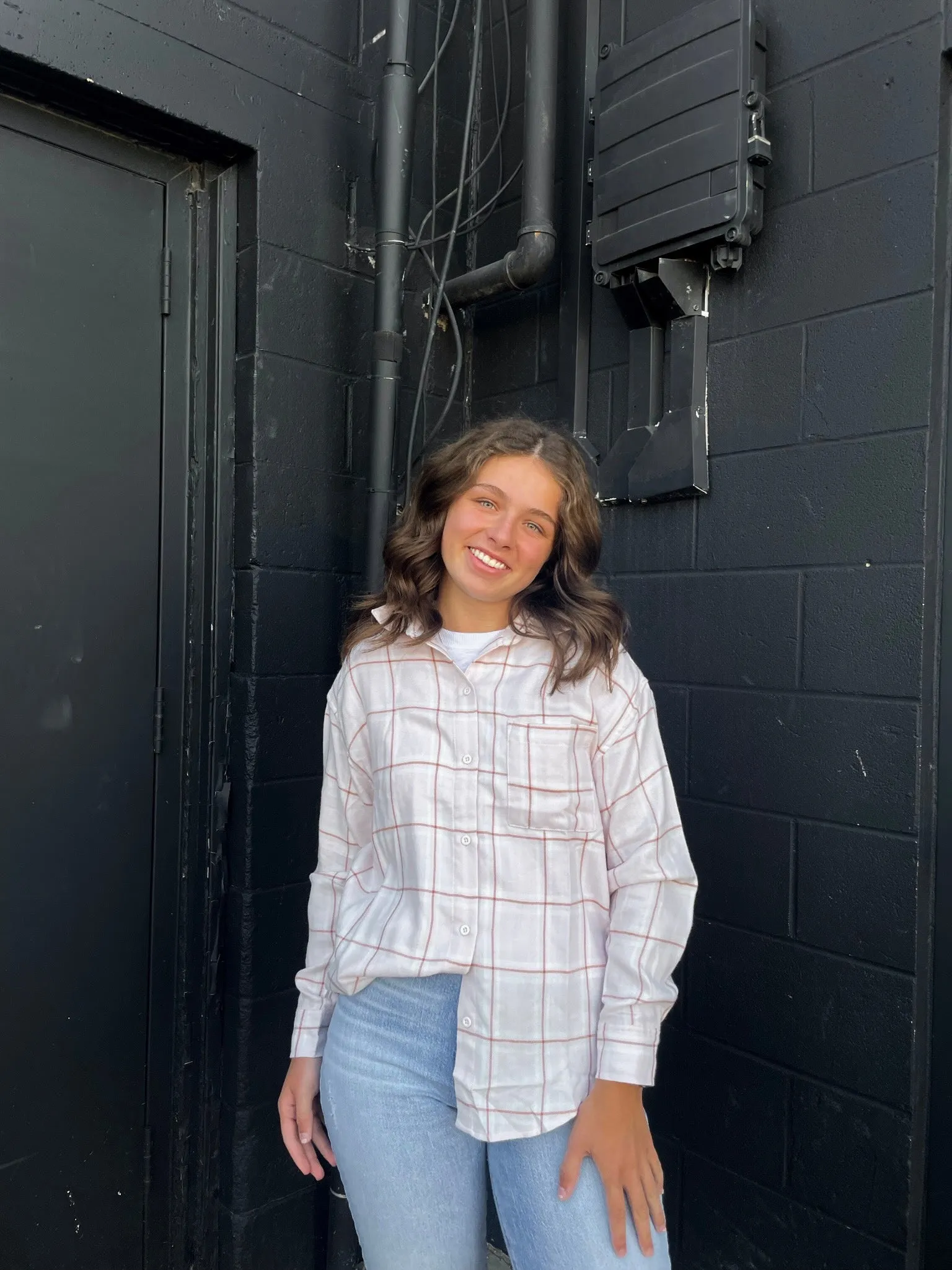 Plaid Button Up | Shell Pink