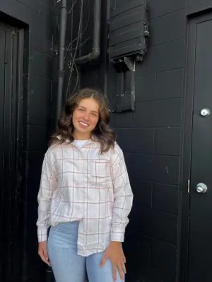 Plaid Button Up | Shell Pink