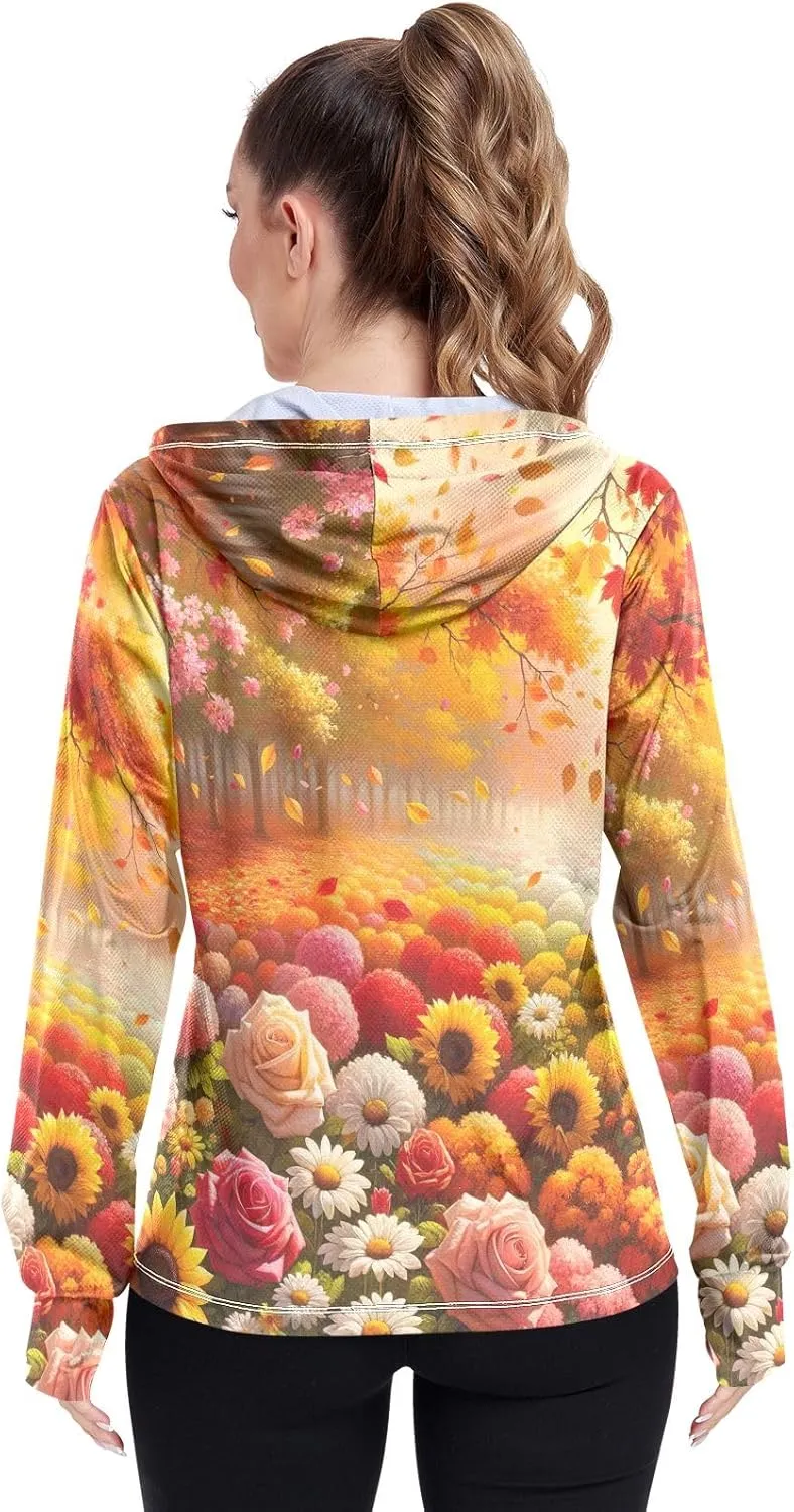 Purple Womens UPF Hoodie UPF 50  Sun Protection Jacket Hooded Women's Hoodie Rash Guard