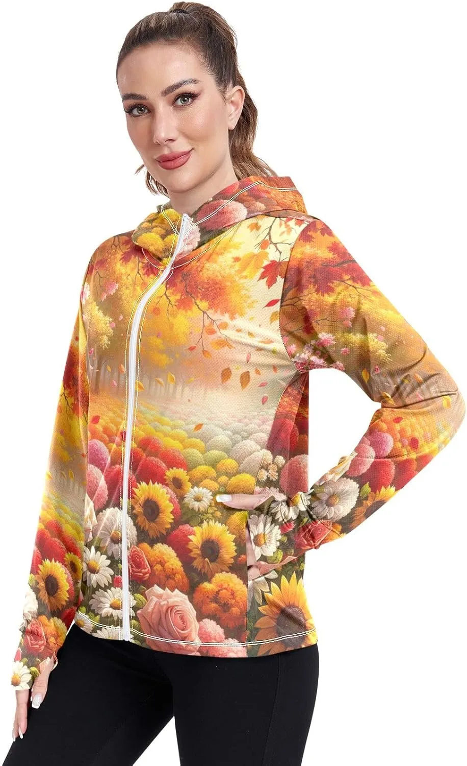Purple Womens UPF Hoodie UPF 50  Sun Protection Jacket Hooded Women's Hoodie Rash Guard