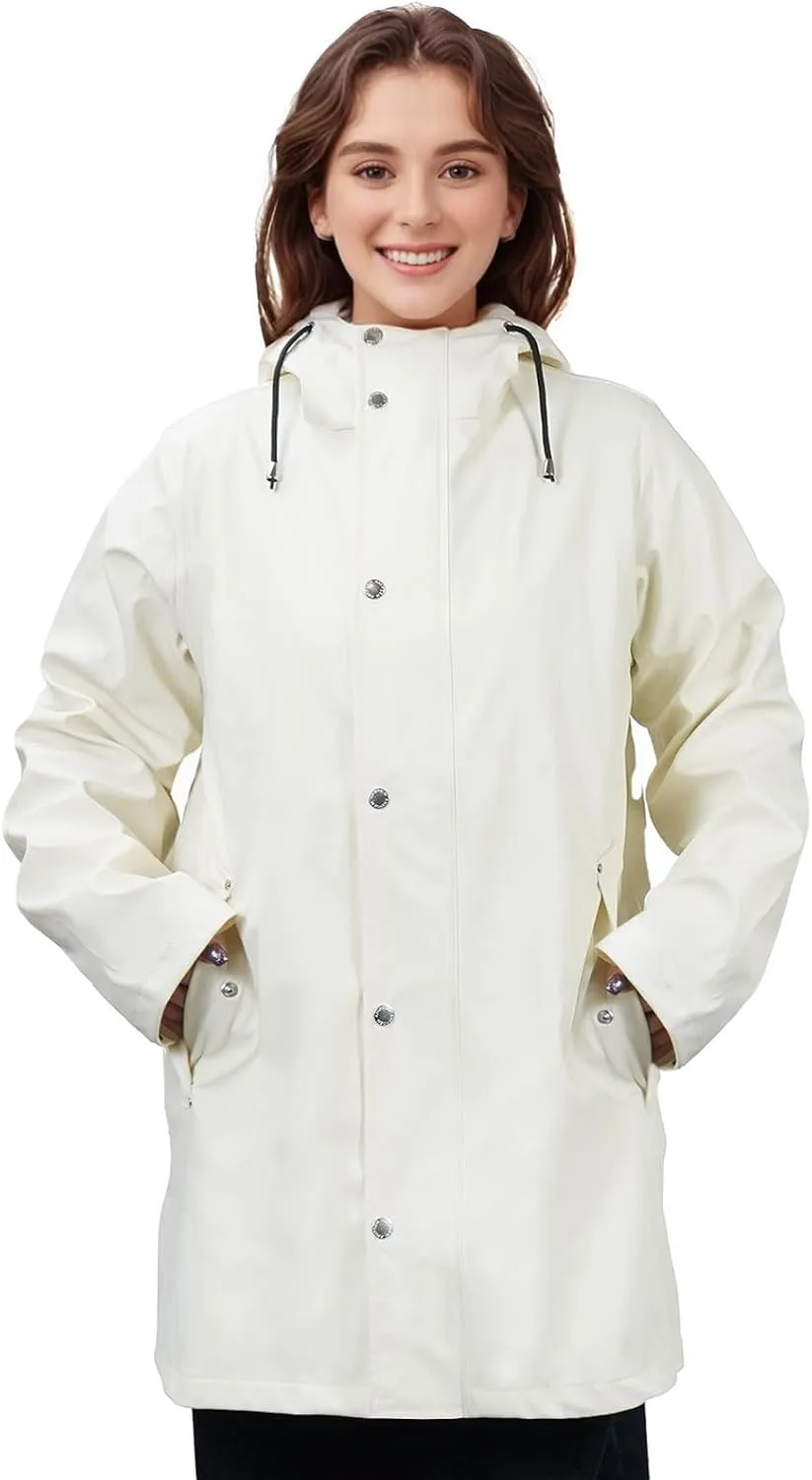 Rain Jackets for Women, Rain Coats Long Hooded Outdoor Waterproof Windbreaker Women's Trench Coat