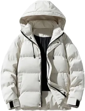 REHJJDFD Men Casual Down Cotton Coat Padded Jacket For Students Men Cotton Coat Jacket Men Solid Down Jacket