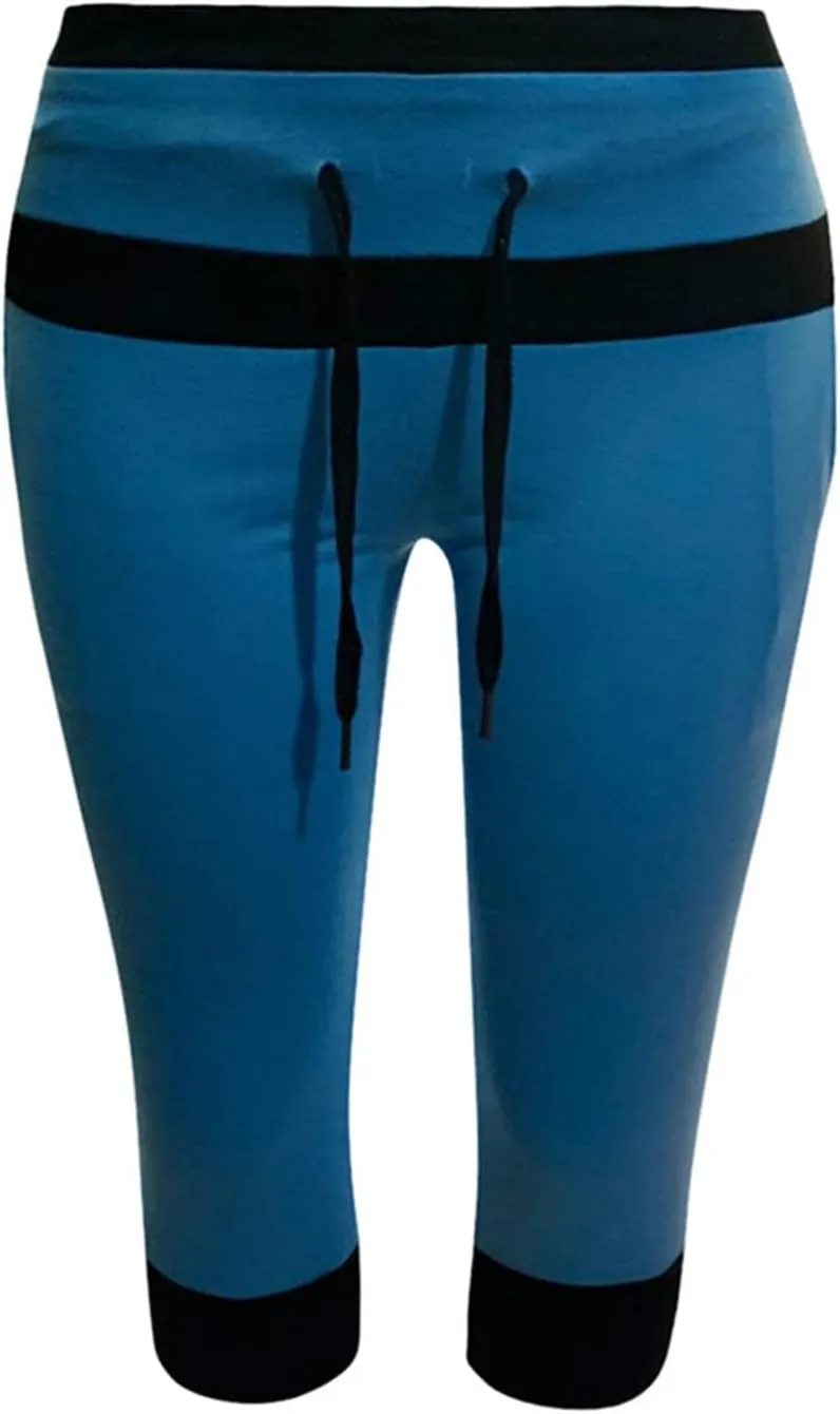 RKSTN Womens Capris for Summer 2025 Casual Yoga Gym Capri Leggings with Drawstring Shorts High Waisted Cropped Beach Pants