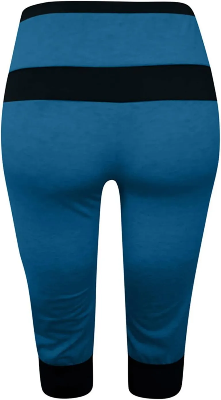 RKSTN Womens Capris for Summer 2025 Casual Yoga Gym Capri Leggings with Drawstring Shorts High Waisted Cropped Beach Pants