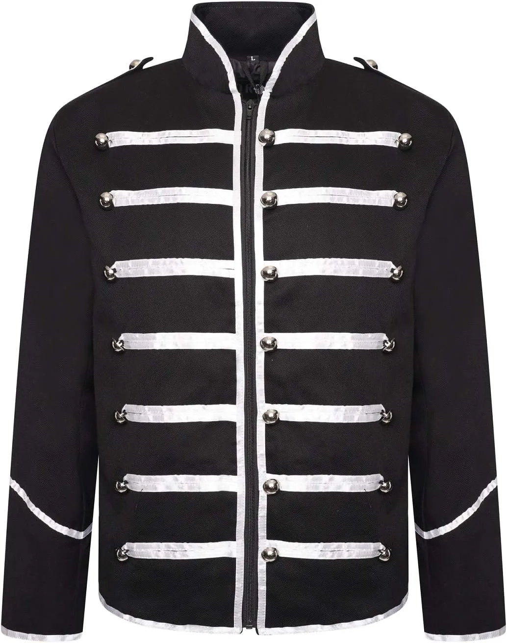 Ro Rox Marching Band Mens Drummer Military Jacket, Parade Jacket for Music Festivals, Cosplay, Halloween, Themed Parties