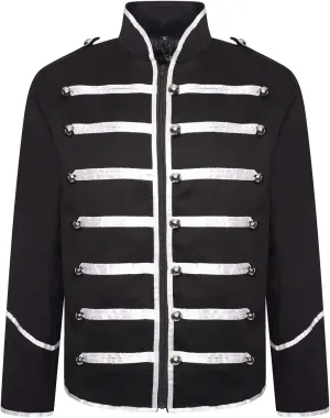 Ro Rox Marching Band Mens Drummer Military Jacket, Parade Jacket for Music Festivals, Cosplay, Halloween, Themed Parties