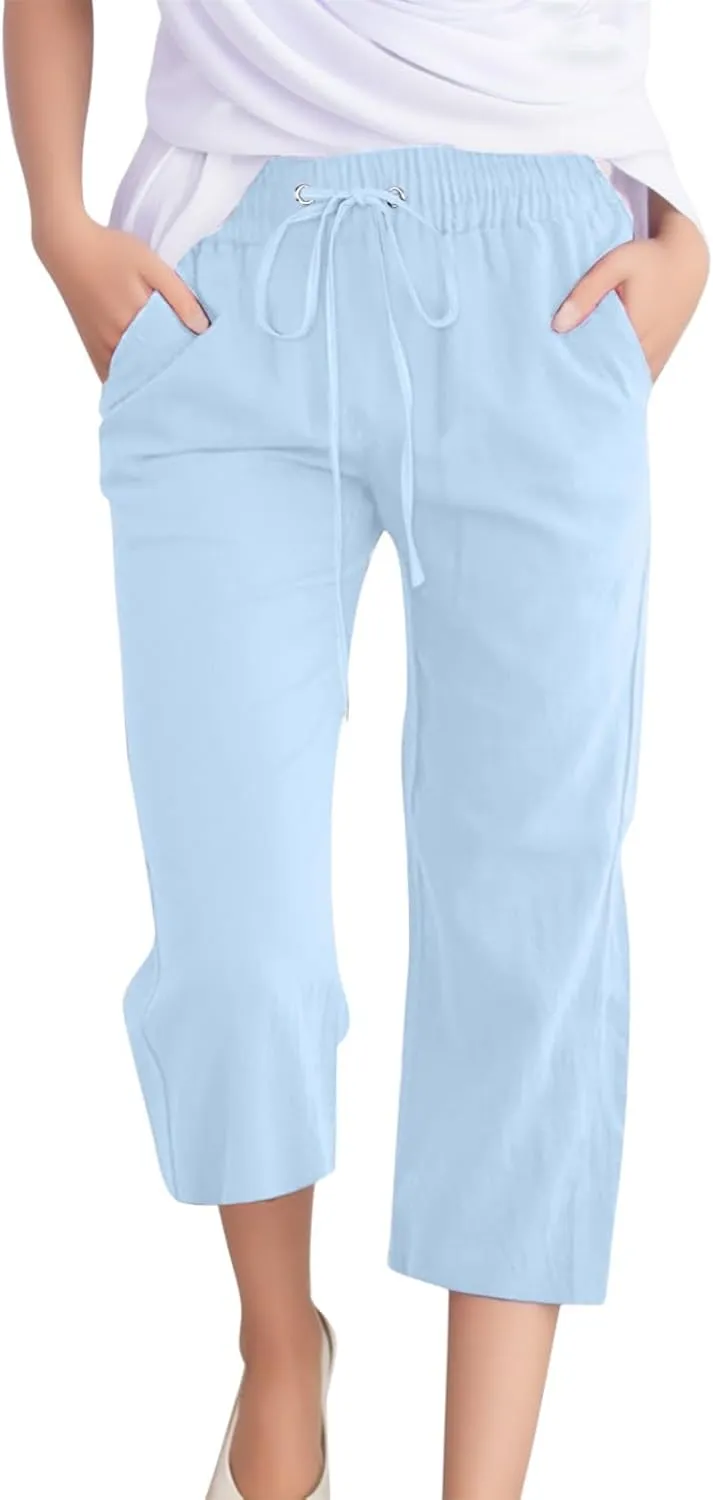 Scrub Pants Linen Pants Women high Waisted Petite Straight Leg Jeans for Women Elastic Waist Maternity Pants for Work Blouse Orange Day Embroidered Linen Pants Women Summer White Maternity