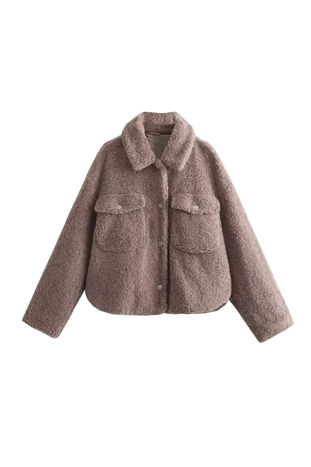 'Shae' Collared Button-Up Fleeced Jacket