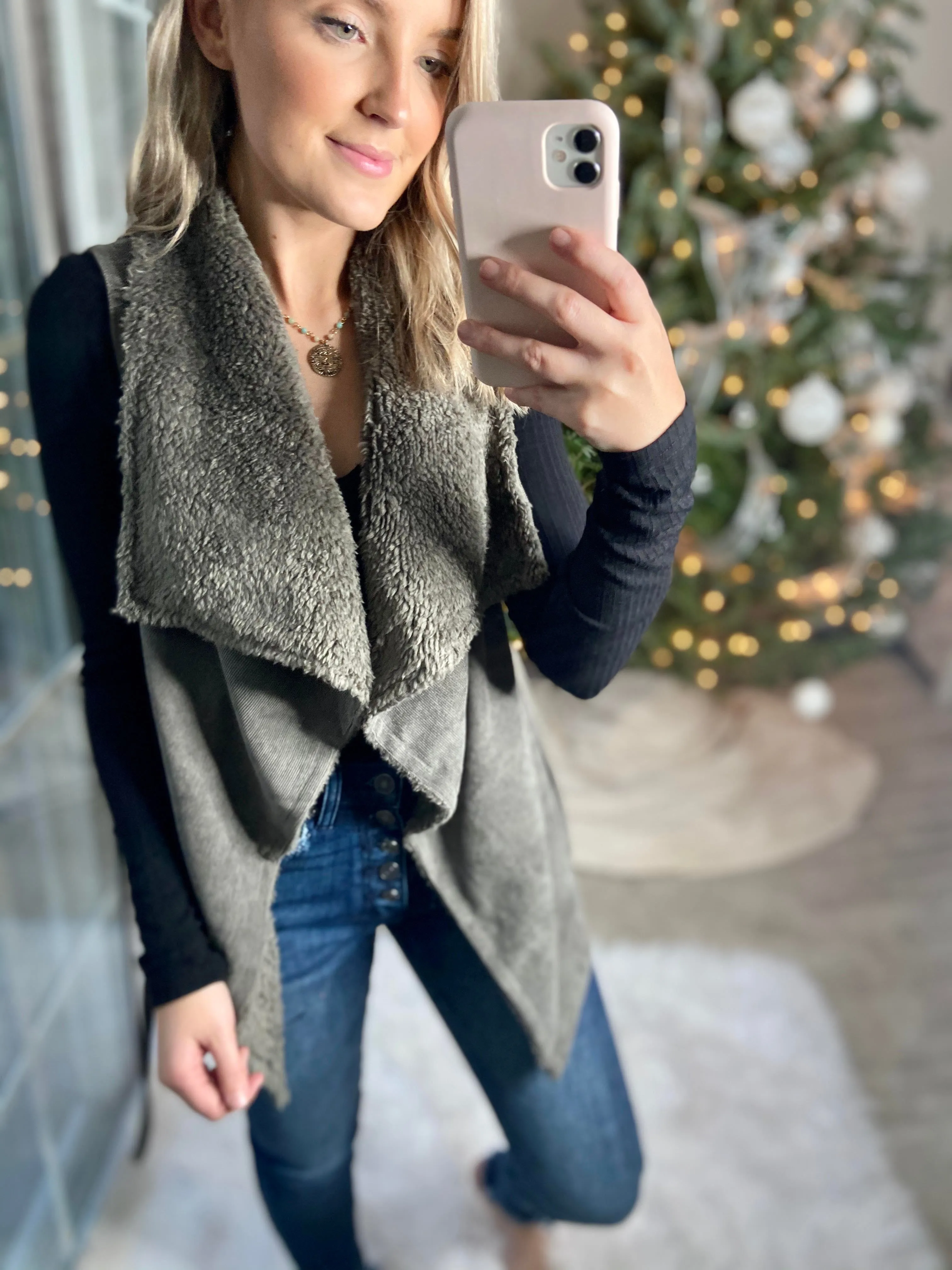 Sherpa Lined Corduroy Vest