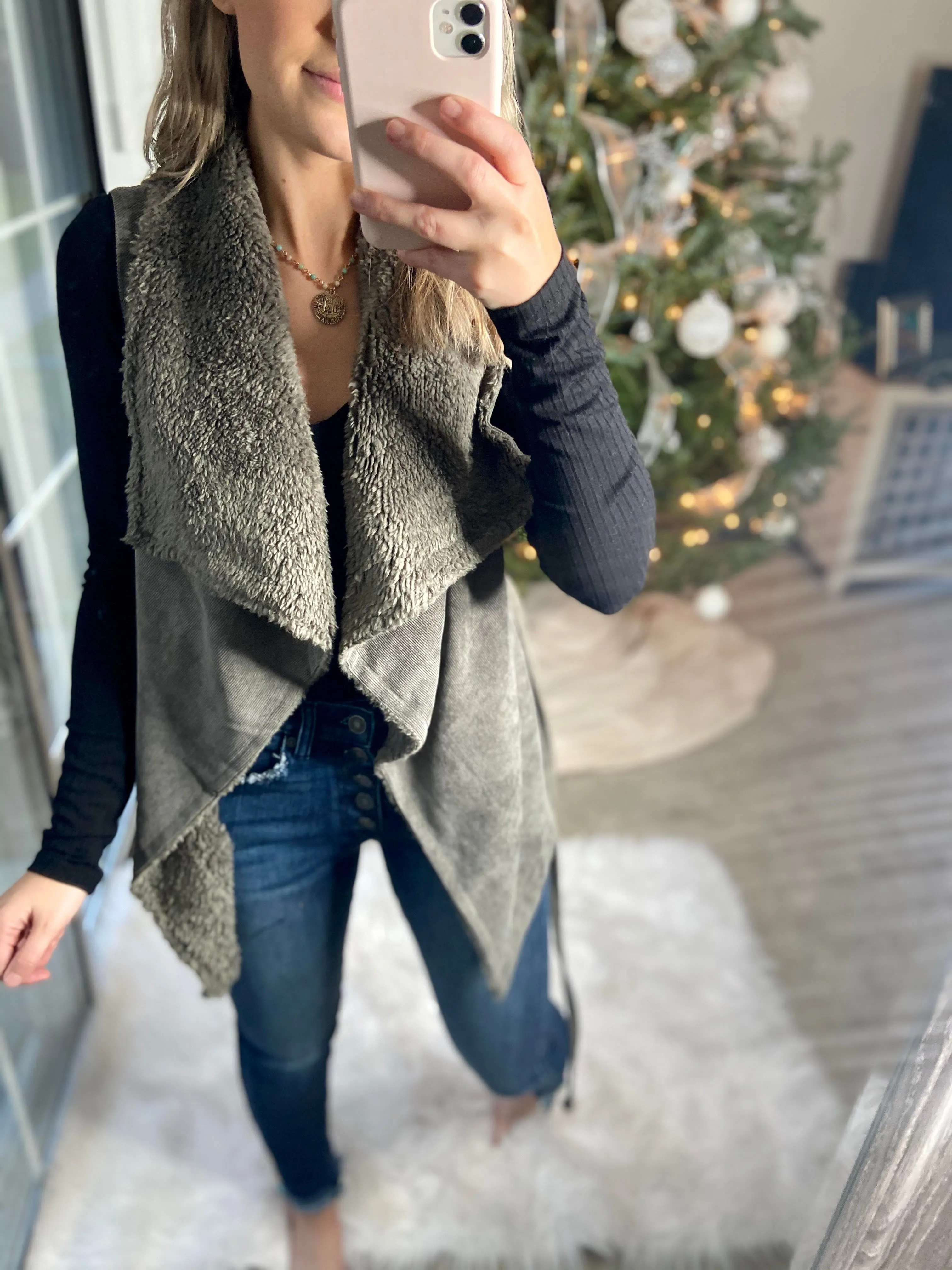 Sherpa Lined Corduroy Vest