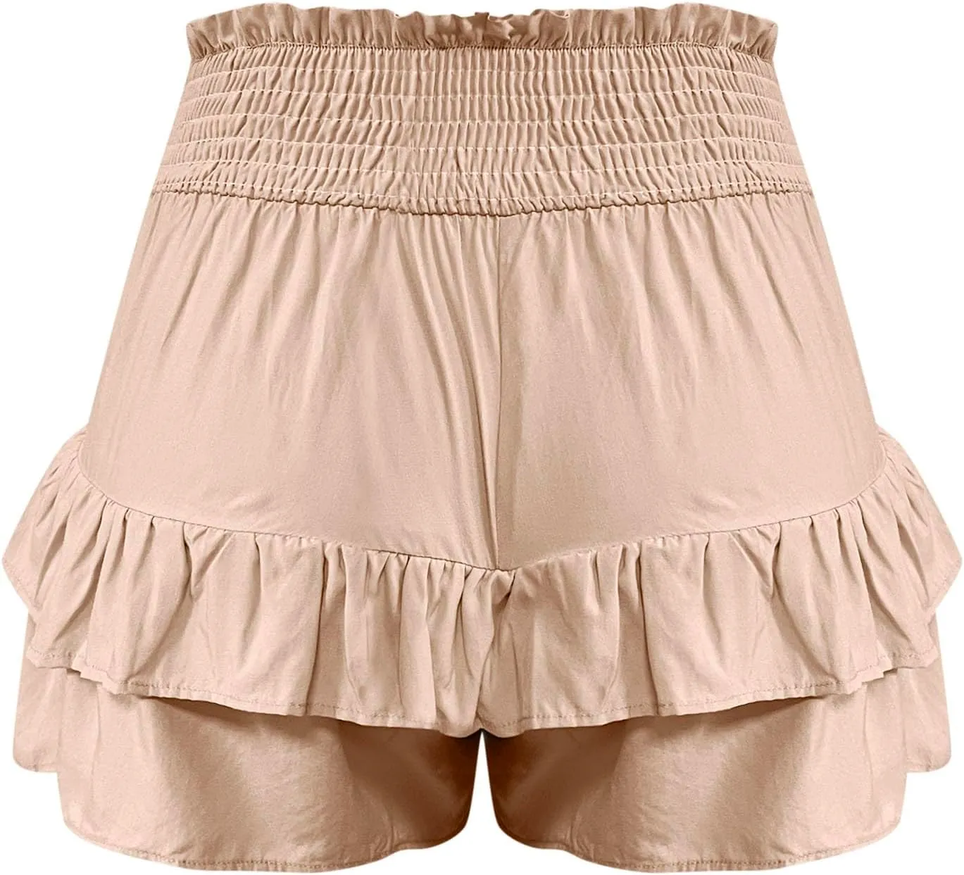 Skorts for Woman Ruched High Waisted Flowy Shorts Boho Ruffle Tiered Mini Skirts 2025 Trendy Casual Summer Outfits
