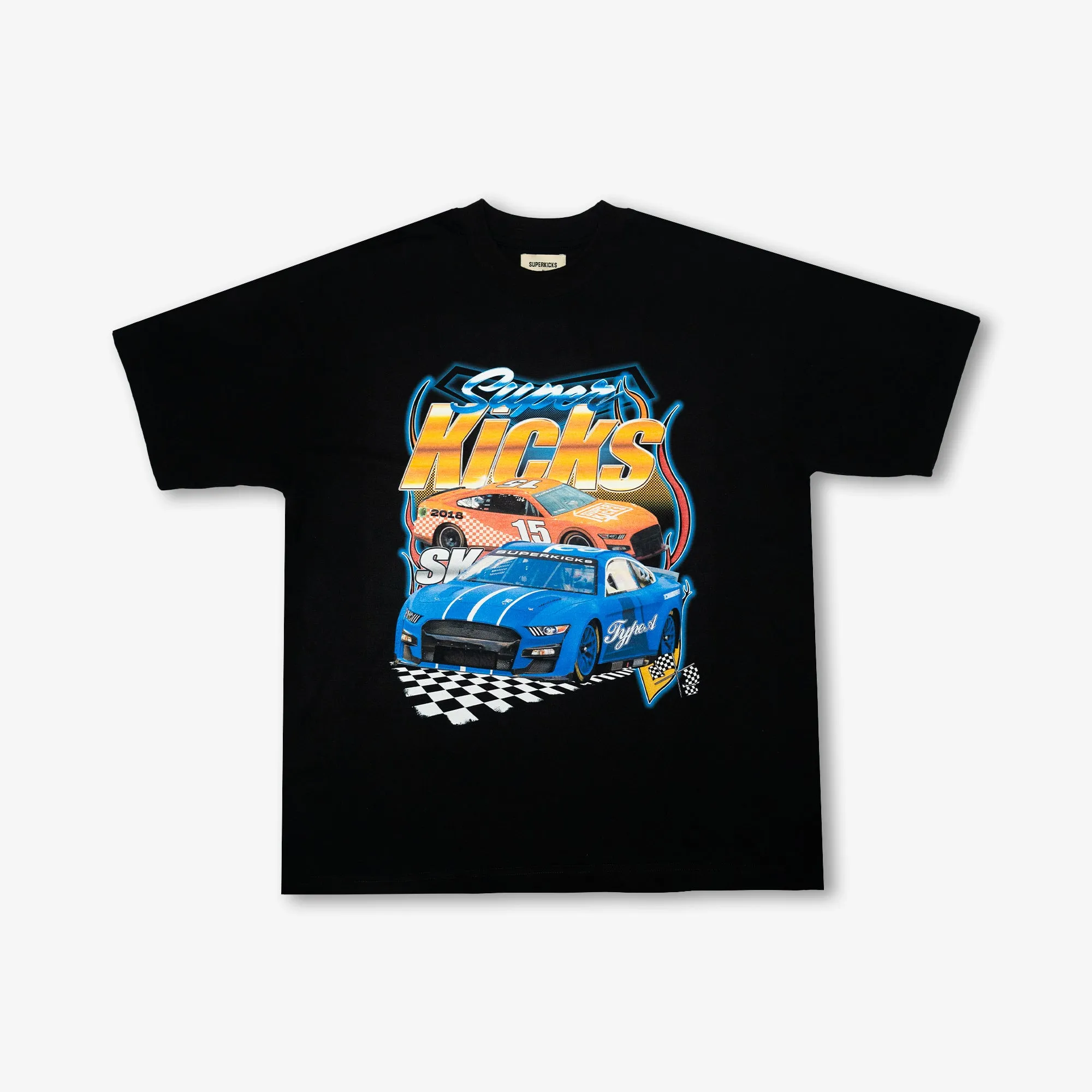 Superkicks | SUPER FLAMES TEE  { BLACK