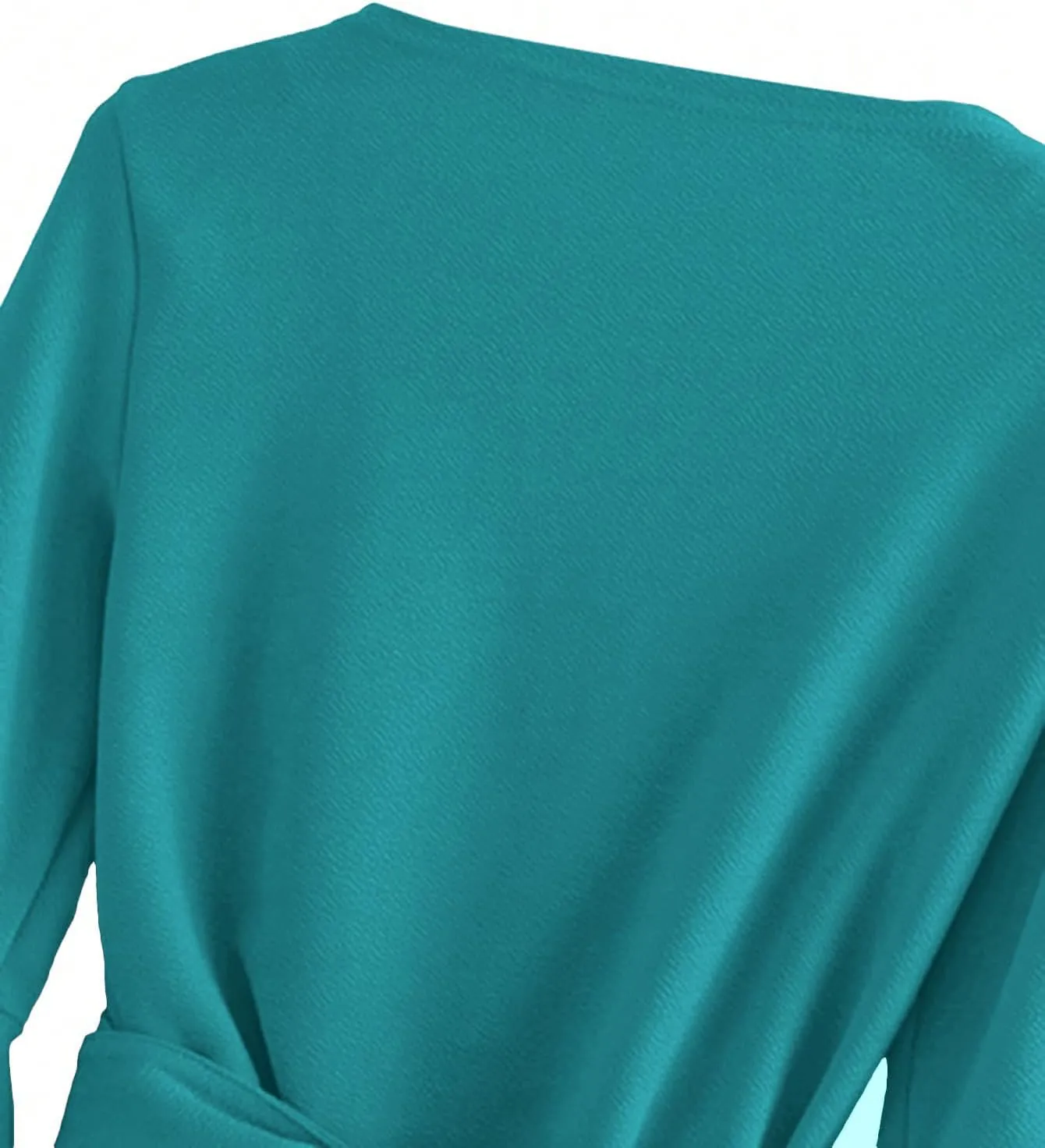 SweatyRocks Women's Long Sleeve V Neck Tie Knot Bandage Wrap Blouse Crop Top