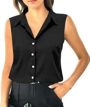 Tank Tops for Women V Neck Summer Outfits Collared Shirts Dressy Casual Loose Fit Top