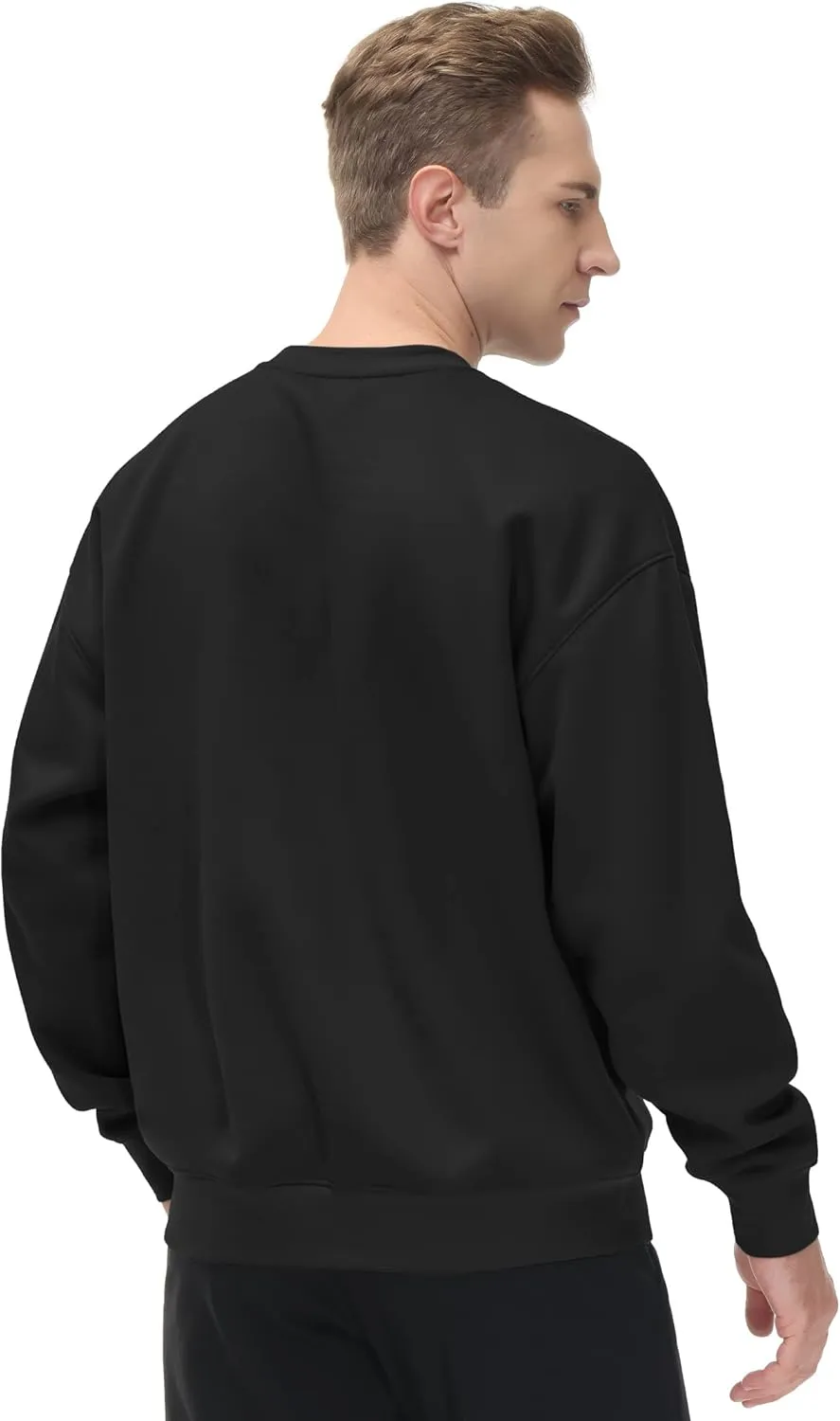 THE GYM PEOPLE Men's Fleece Crewneck Sweatshirt Thick Loose fit Soft Basic Pullover Sweatshirt