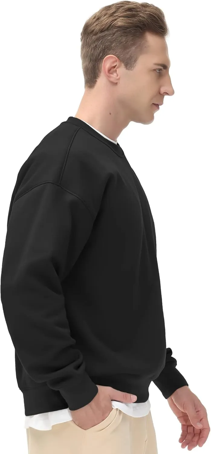 THE GYM PEOPLE Men's Fleece Crewneck Sweatshirt Thick Loose fit Soft Basic Pullover Sweatshirt