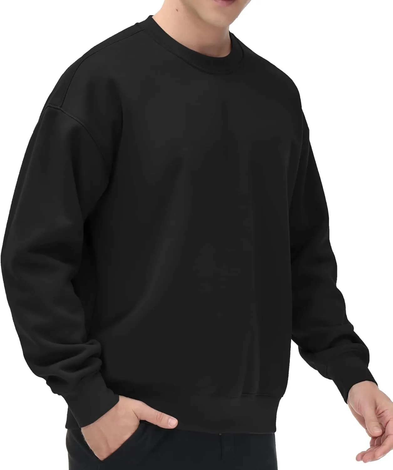 THE GYM PEOPLE Men's Fleece Crewneck Sweatshirt Thick Loose fit Soft Basic Pullover Sweatshirt