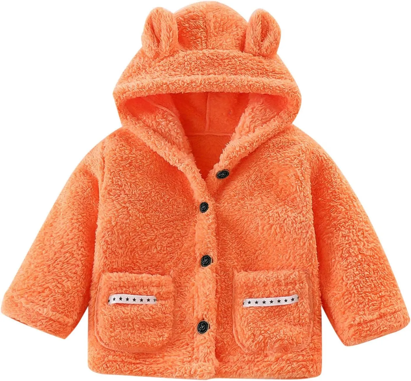 Toddler Baby Boy Girl Little Cute Bear Hoodie Jacket Fuzzy Winter Warm Sweatshirt Coat with Pockets
