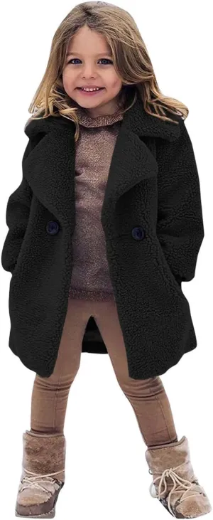 Toddler Kids Duffle Overcoat Winter Windproof Thicken Coat Jacket Warm Fleece Outerwear for Boys Girls Trench Coat