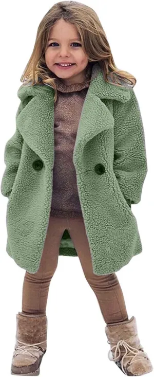 Toddler Kids Duffle Overcoat Winter Windproof Thicken Coat Jacket Warm Fleece Outerwear for Boys Girls Trench Coat