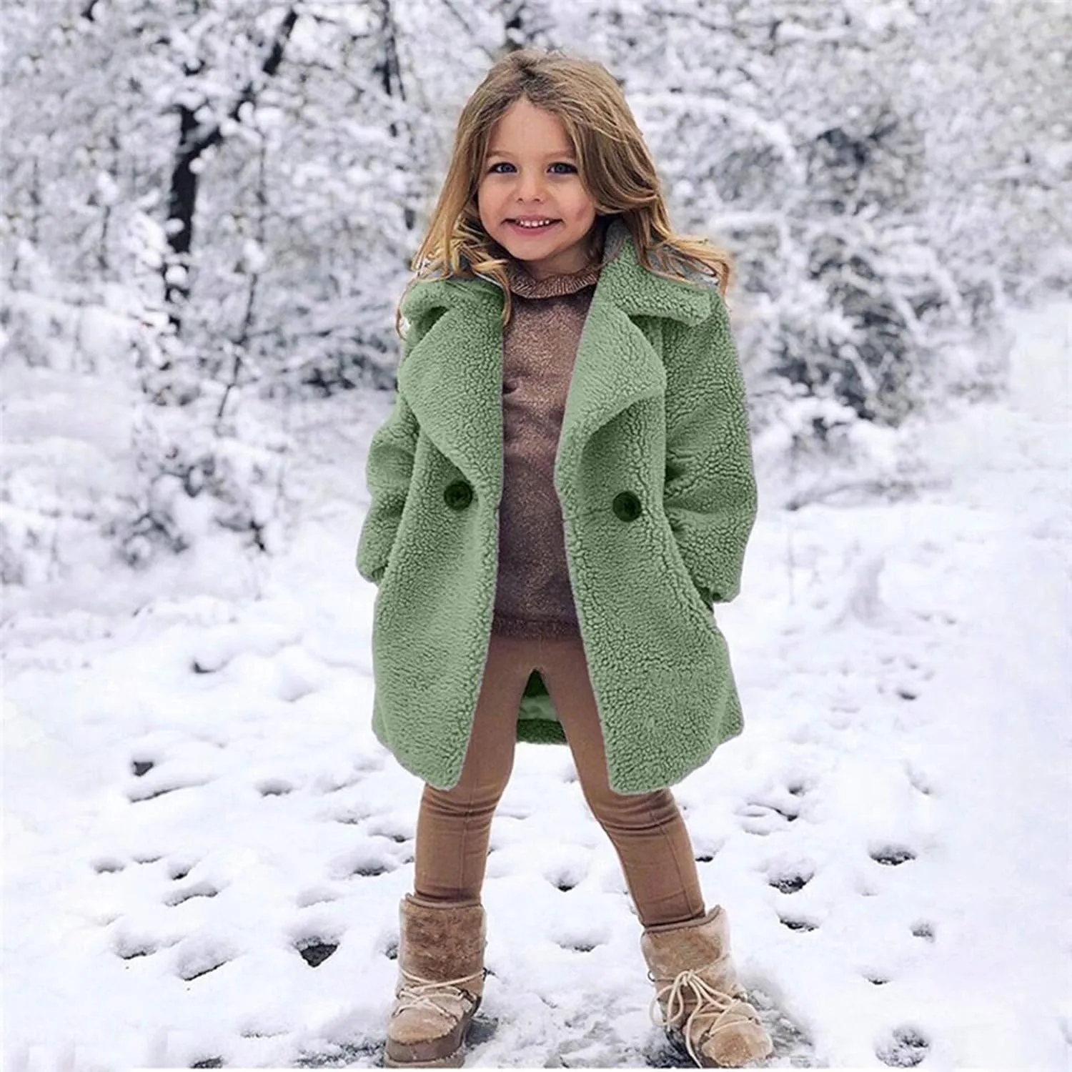 Toddler Kids Duffle Overcoat Winter Windproof Thicken Coat Jacket Warm Fleece Outerwear for Boys Girls Trench Coat